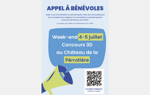 Appel aux bénévoles – Concours 3D 4&amp;5 juillet